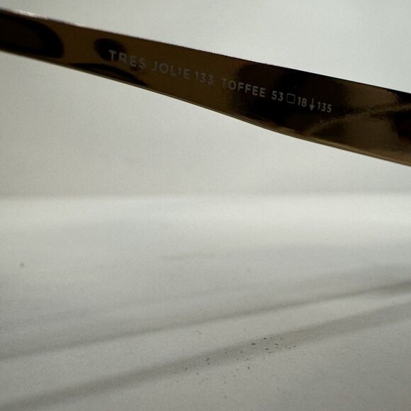 MARCHON TRES JOLIE 133 TOFFEE GOLD HAVANA AUTHENTIC FRAMES EYEGLASSES 53-18-135 - Picture 4 of 12